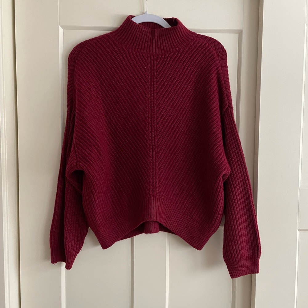 Express red mock neck sweater, size XS. - Picture 1 of 7